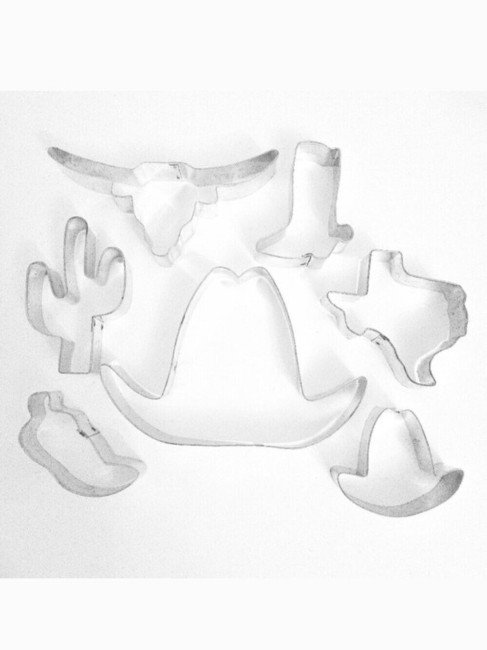 Western Cowboy Rodeo Texas Theme Vintage Cookie Cutters (Set‎ of 7)